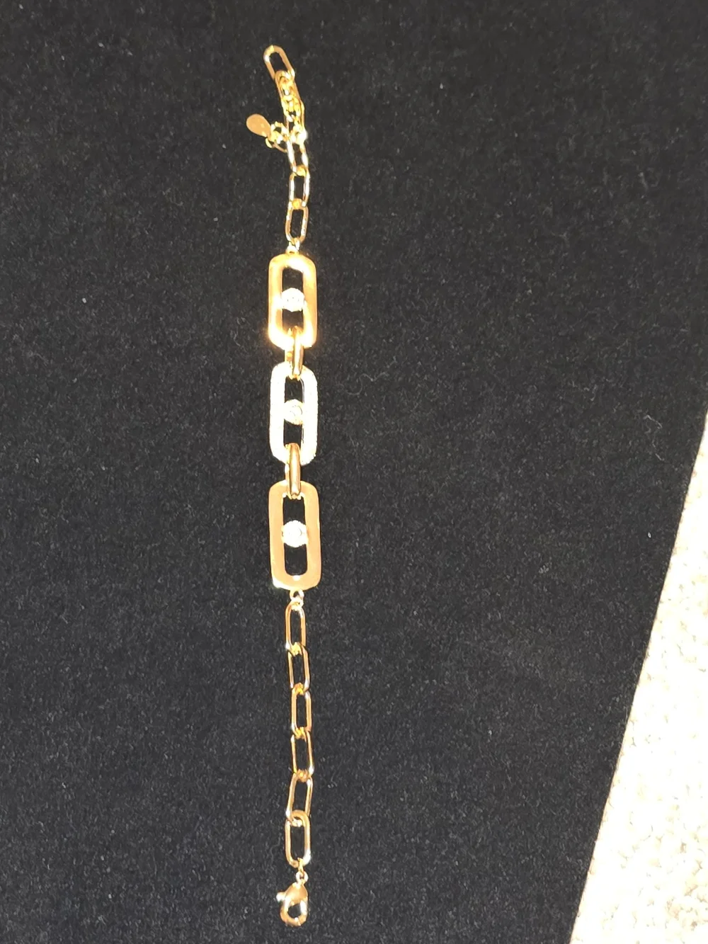 22kgp Dubai Jewelry Gold Link Chain Bracelet with Rectangular Accents